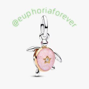 Pandora 2026 Pink Sea Turtle Lab-grown Diamond Dangle Charm